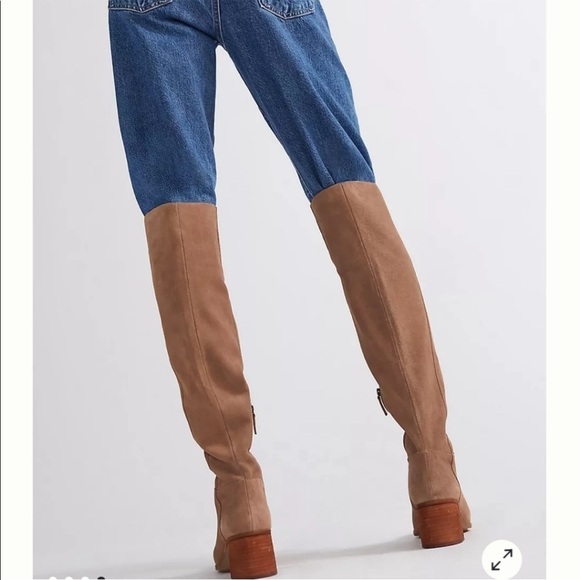 NWT Anthropologie x Kelsi Dagger Brown Over Knee Block Heel Suede Boots - Picture 4 of 14